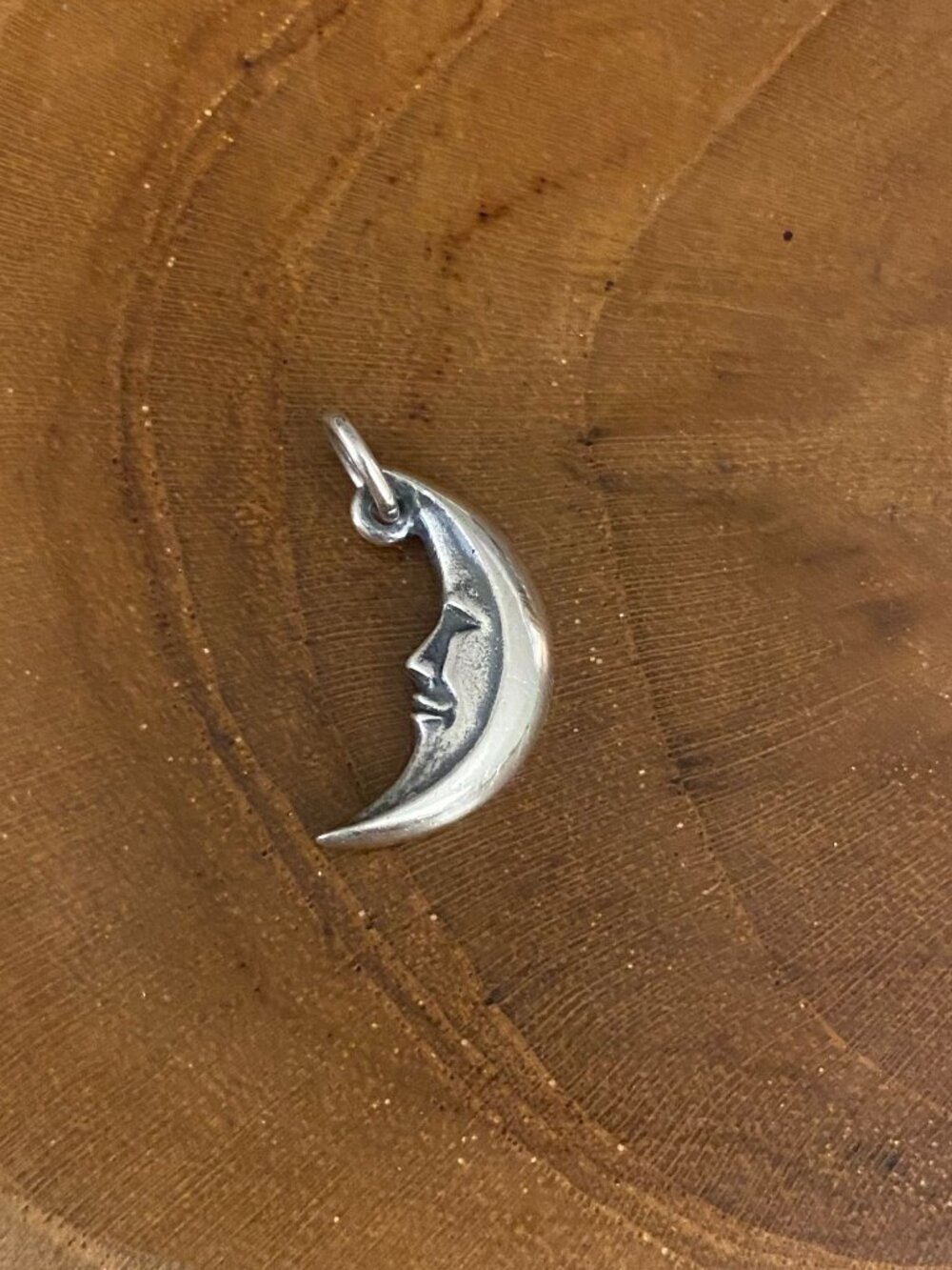RETIRED James Avery Man in the Moon Charm, Sterling Silver